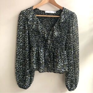 ASTR Floral Ruffled Blouse Size XS
